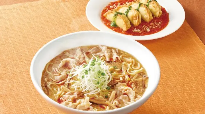 Hot and Sour Soup Noodles & Fried Gyoza Tricolor Combo
