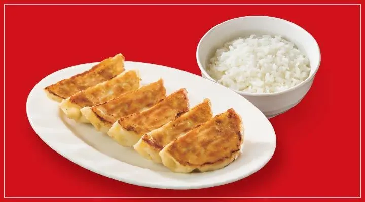 [Exclusively for Back Fat Ramen Fair Orders] Pan-Fried Gyoza (6 pcs) & Rice Set