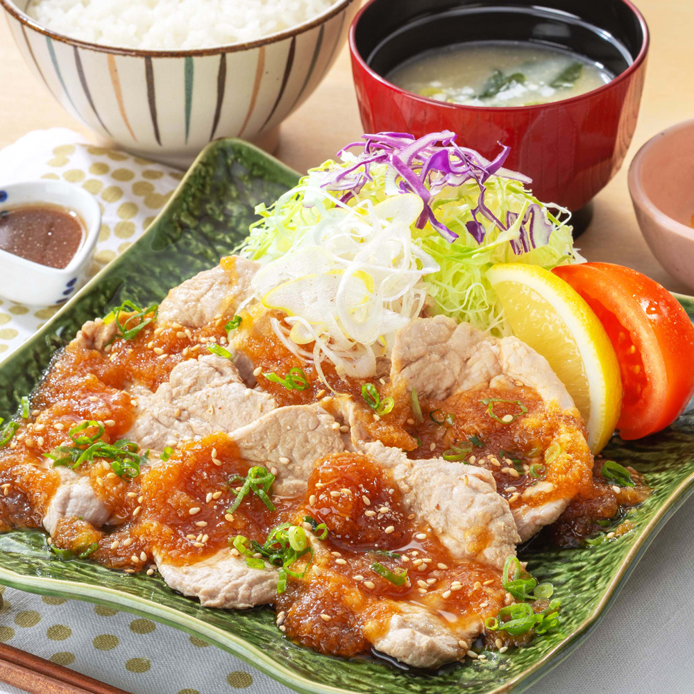 Cold Pork Fillet Shabu-Shabu with Grated Daikon and Yuzu Sauce