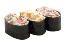 Three-Piece Salad Gunkan Medley: Seafood, Corn, Tuna