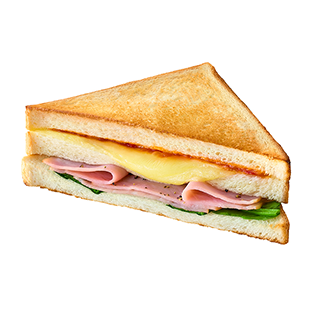 Breakfast C: Toasted Ham & Melty Mozzarella Cheese Sandwich