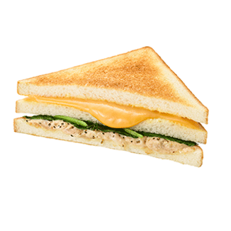 Breakfast A: Toasted Tuna & Melty Cheddar Cheese Sandwich