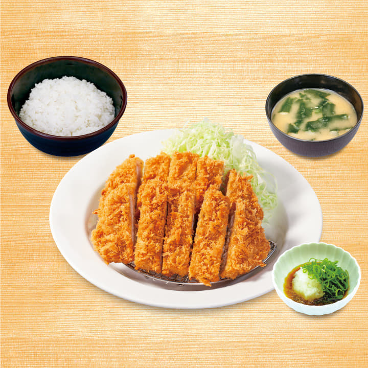 Double Pork Loin Katsu Set Meal with Grated Radish & Ponzu
