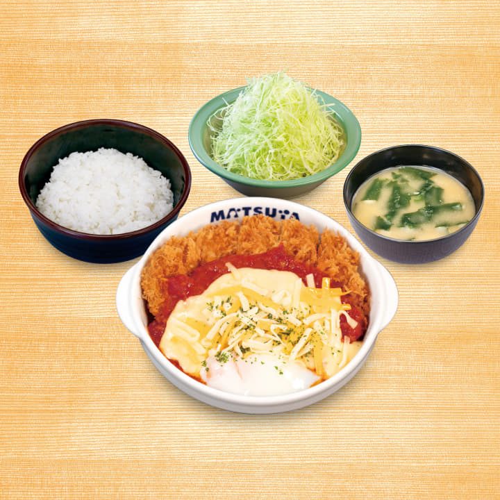 Cheese Savory Tomato Pork Loin Katsu Set Meal