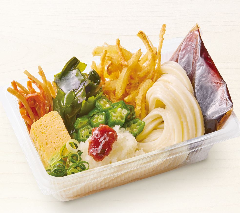 Plum, Grated Radish & Okra Udon Bento